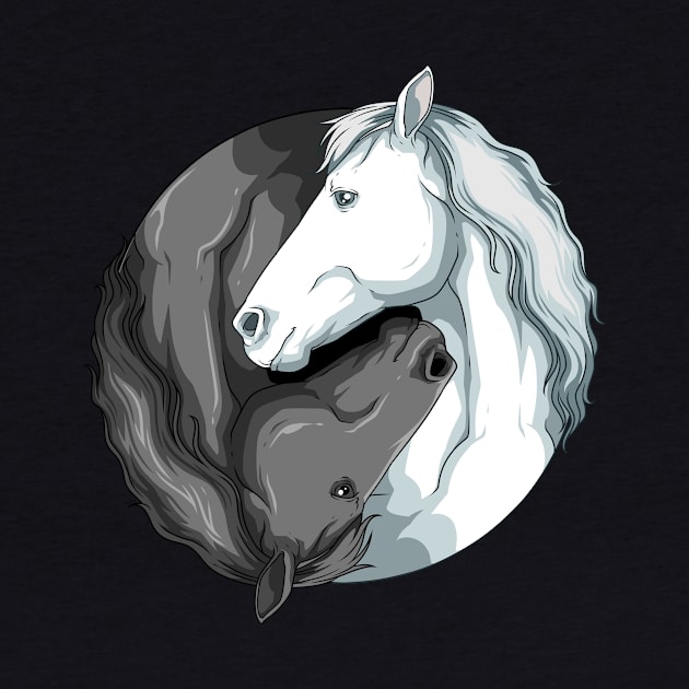 Horseback Riding Yin Yang Yoga Horses Art Equestrian by kindOmagic